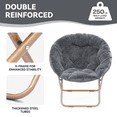 thumbnail image 5 of Magshion Set of 2 Saucer Chair Soft Faux Fur Folding Accent Chair, Lounge Lazy Chair Moon Chair Seat with Metal Frame for Bedroom Living Room, Gray, 5 of 10