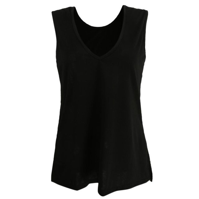 Camisetas Sin mangas Sin espalda para mujer Baoblaze Verano Casual Negro Talla L