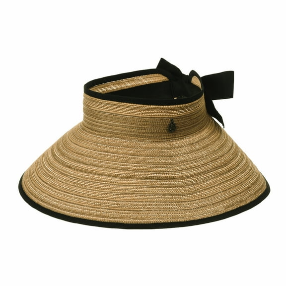 WITHMOONS Womens Summer Sun Visor Foldable Beach Hat SLV1039 (Beige)