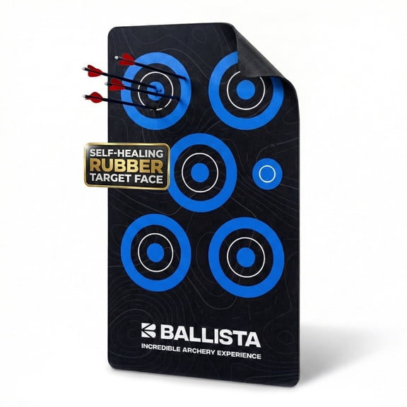 Ballista Archery Reusable Self-Healing Rubber Target Face 13.8x23.6", Roll-Up Practice Target Sheet with Bright Bullseyes