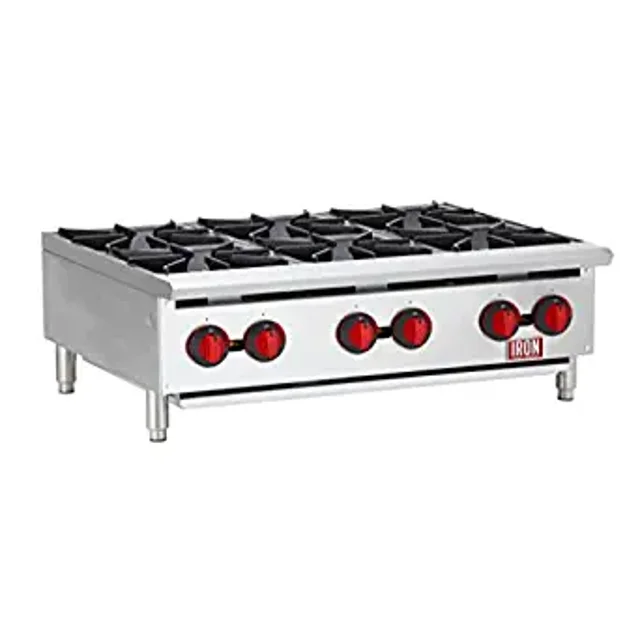 Iron Range IRHP366B 36" Six Burner Countertop Commercial Gas Hot