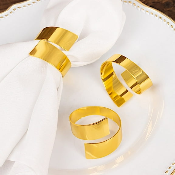 Balsa Circle 4 Gold Swirl Design Metal Napkin Rings Wedding Party Events Reception Decorations Supplies