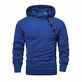 thumbnail image 3 of Hoodies for Men Solid Color Long Sleeve Slim Fit Pullover Sweatshirt Casual Fashion Button Zipper Open Close Gym Sports Sweatshirt Warm Fall Winter Top, 3 of 6
