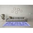 thumbnail image 3 of Ahgly Company Machine Washable Indoor Square Abstract Blue Modern Area Rugs, 8' Square, 3 of 4