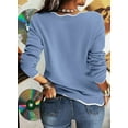 thumbnail image 4 of Langwyqu Spring Fall Women Long Sleeved Half Zipper Knit Pullover Sweater, 4 of 5