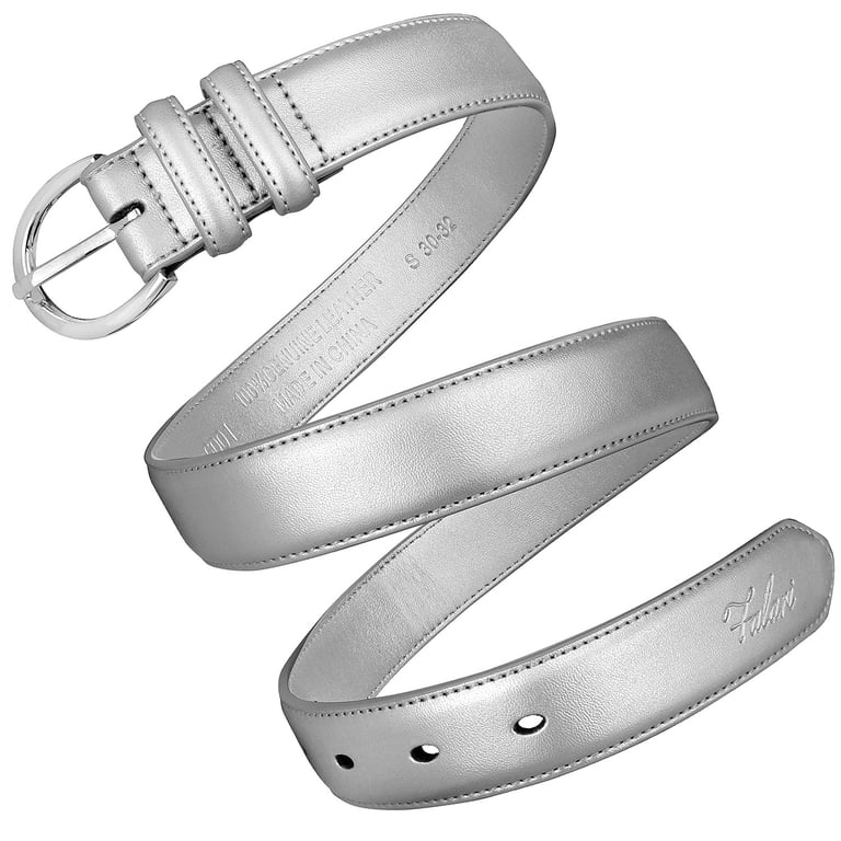 Genuine Leather Fashion Belt with Silver Buckle, Size Medium RISANTRY Women main image 3