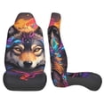 thumbnail image 3 of Pofeuu Colorful Wolf Head Print Automotive Car Seat Covers Flat Cloth Full Set Seat Covers,Car Seat Covers front seats for Cars Trucks and SUVs(Two packs), 3 of 7