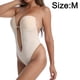 thumbnail image 2 of Body Bra, Sujetador con escote en V profundo Body sexy para mujer Ropa moldeadora con control de barriga nocturna de fiesta - Color de piel, 2 of 5