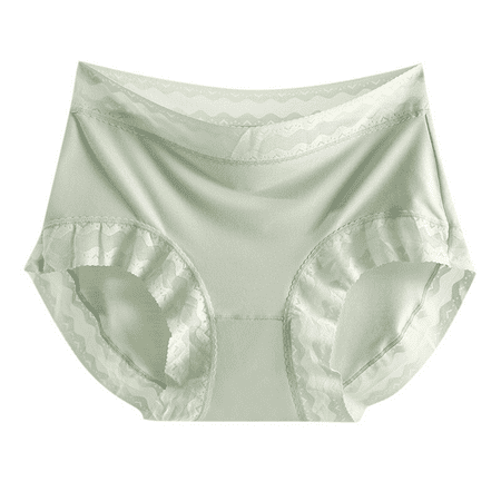 Fulorrnie Underwear for Women Seamless Briefs Comfort High Waisted Panties Cute Elastic Waist Antimicrobial Protection Breathable Panty Light Green XL