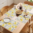 thumbnail image 5 of Country Yellow Flowers Placemats Set&nbsp;of 1 Grey Plant Leaves Dasiy Floral Heat Insulation Washable Place Mats, Non-Slip Table Mats for Dining Table Party Kitchen Decor,13x19 Inch, 5 of 9