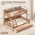 thumbnail image 2 of DTTRA Twin over Full Bunk Bed with Storage Drawers, Curved Guardrails & Side Shelves, Walnut, 2 of 8