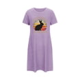 thumbnail image 5 of Mrat Women Pajama Dress Plus Size Nightgowns for Women Oversized Sleep Tshirts Dress Short Sleeves Sleepwear S-104 Purple L, 5 of 7