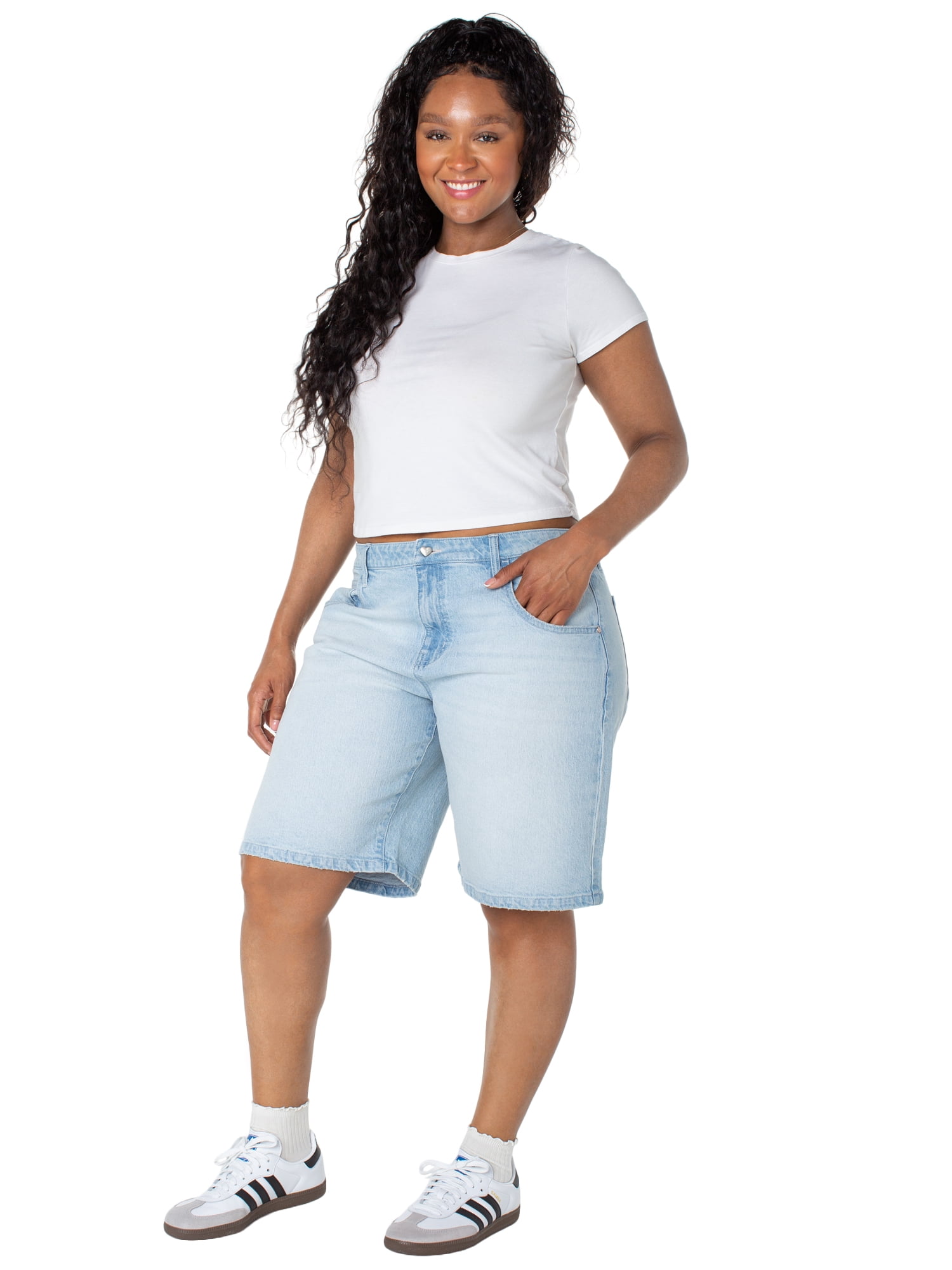 Celebrity Pink Women's and Women's Plus Relaxed Denim Jorts, Sizes XS-4X