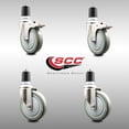 thumbnail image 2 of 5 Inch 316SS Gray Poly Swivel 1-7/8 Inch Expanding Stem Caster Set 2 Lock Brake, 2 of 2