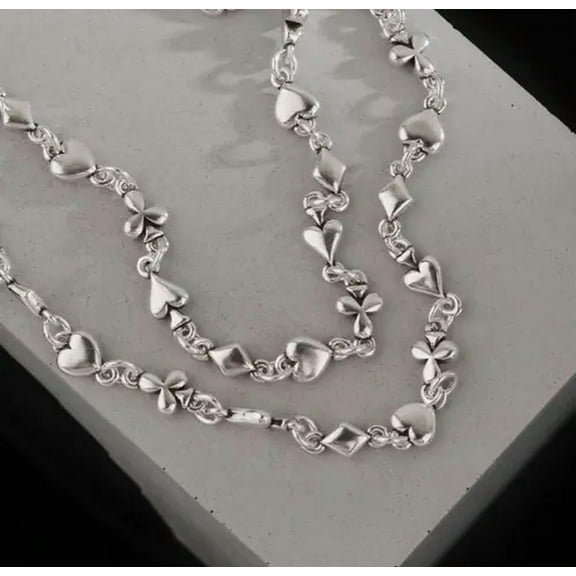GKNET 925 Sterling Silver Necklace Handmade Beautiful SPECIAL Design Chain
