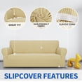 thumbnail image 2 of JIATER 1-Piece Sofa Cover Stretch Couch Cover Washable Sofa Slipcover Furniture Protector for 3 Cushion Sofa,Beige, 2 of 7