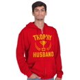 thumbnail image 4 of Trophy Husband Best Partner Hubby Men Big & Tall Zip Hoodie Brisco Brands 3X, 4 of 6