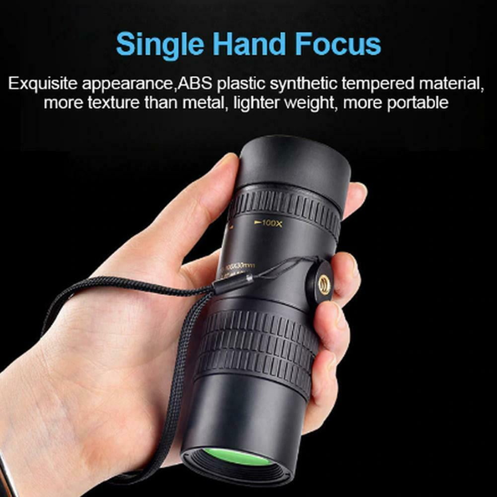Super Telephoto Zoom Monoculars Black Used with Smartphone Holder and Tripod 4K 10-300X40Mm Waterproof and Anti-Fog Night Vision Monoculars 