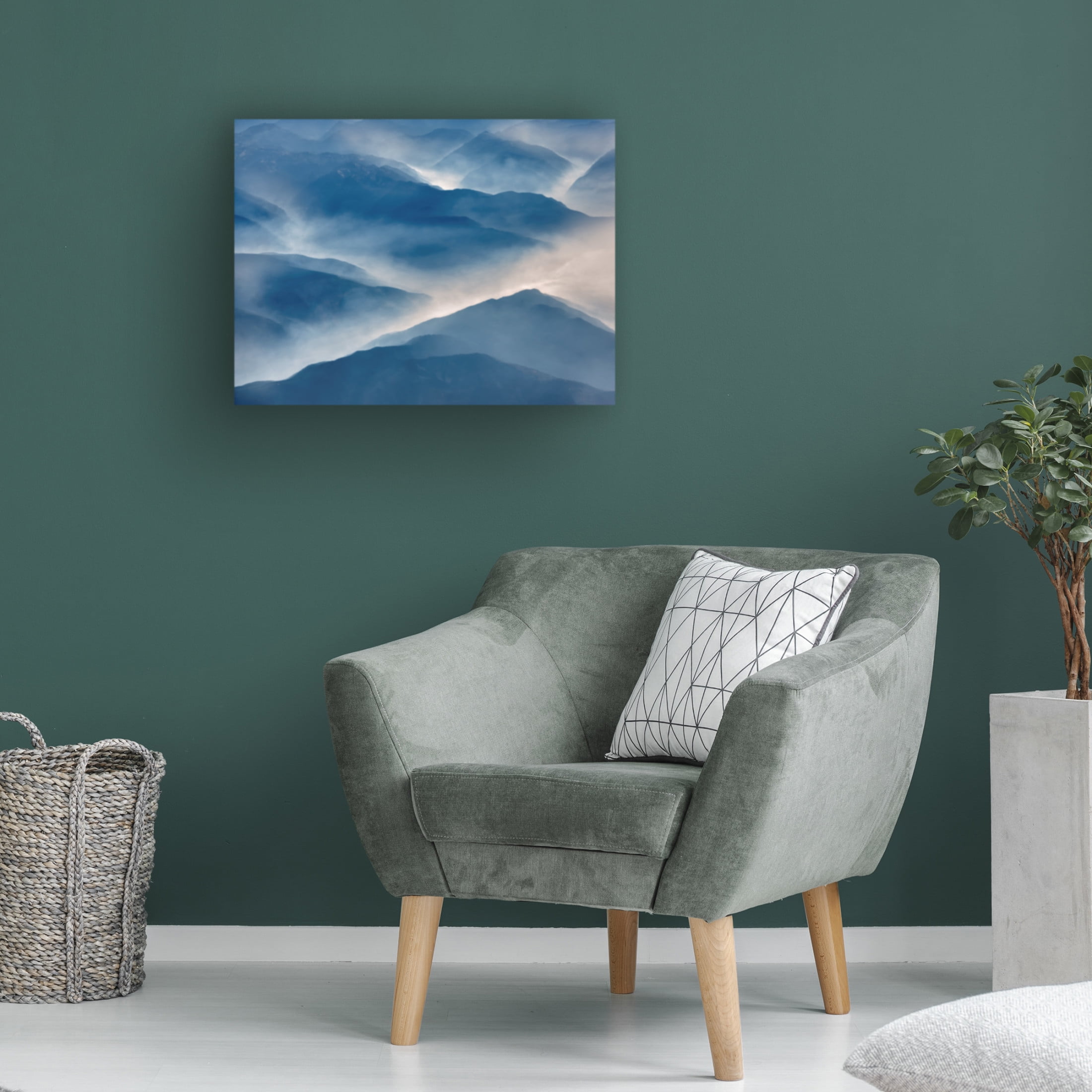 Canvas Wall Art - Dennis Frates 'Cascade Mountains From The Air 2' Wall Art for Living Room, Bedroom, or Office Décor by Trademark Fine Art - 32 x 24 Inches