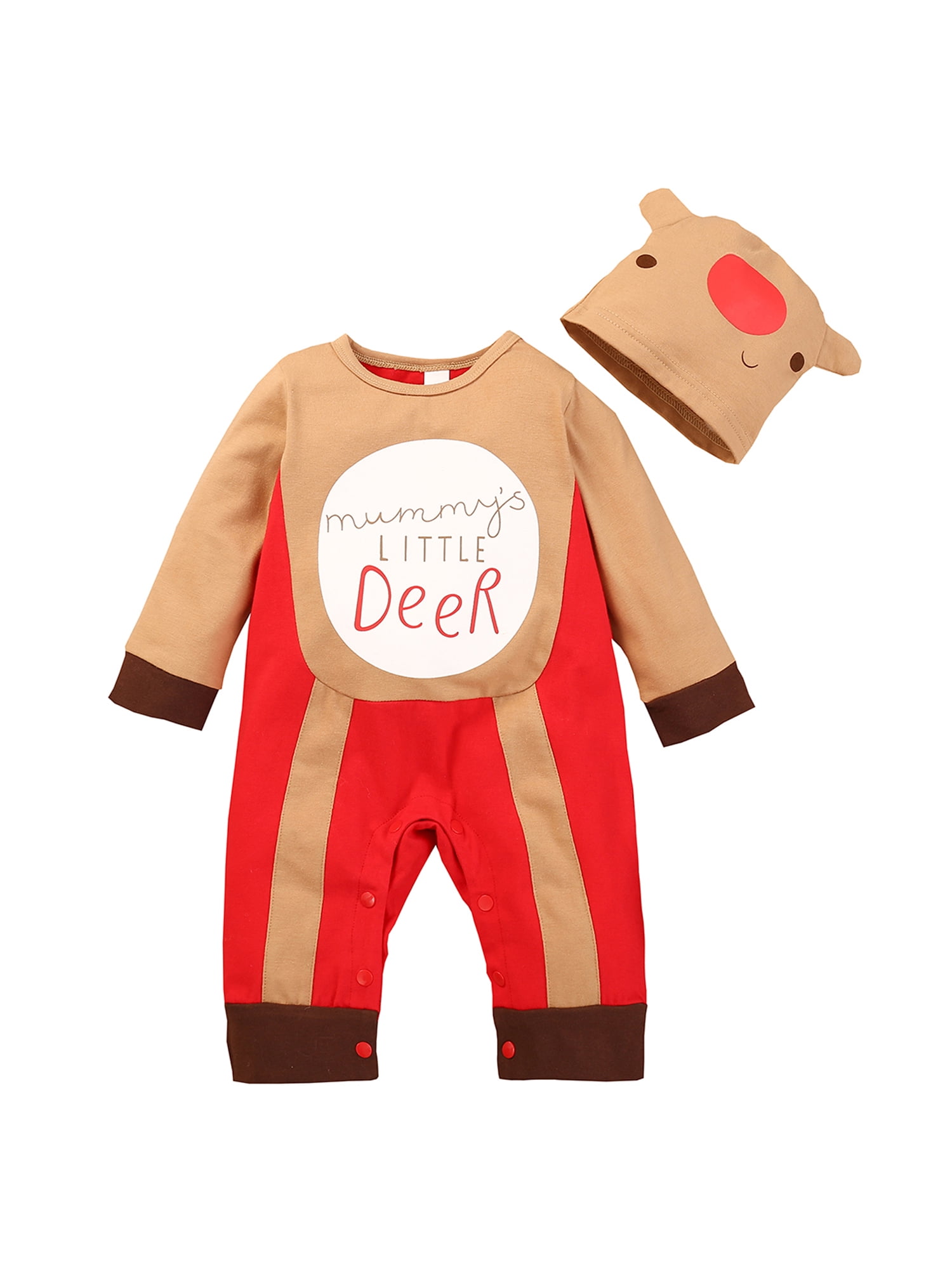 Yinyinxull Christmas Newborn Infant Baby Boy Girl Deer Rompers Cute Hat