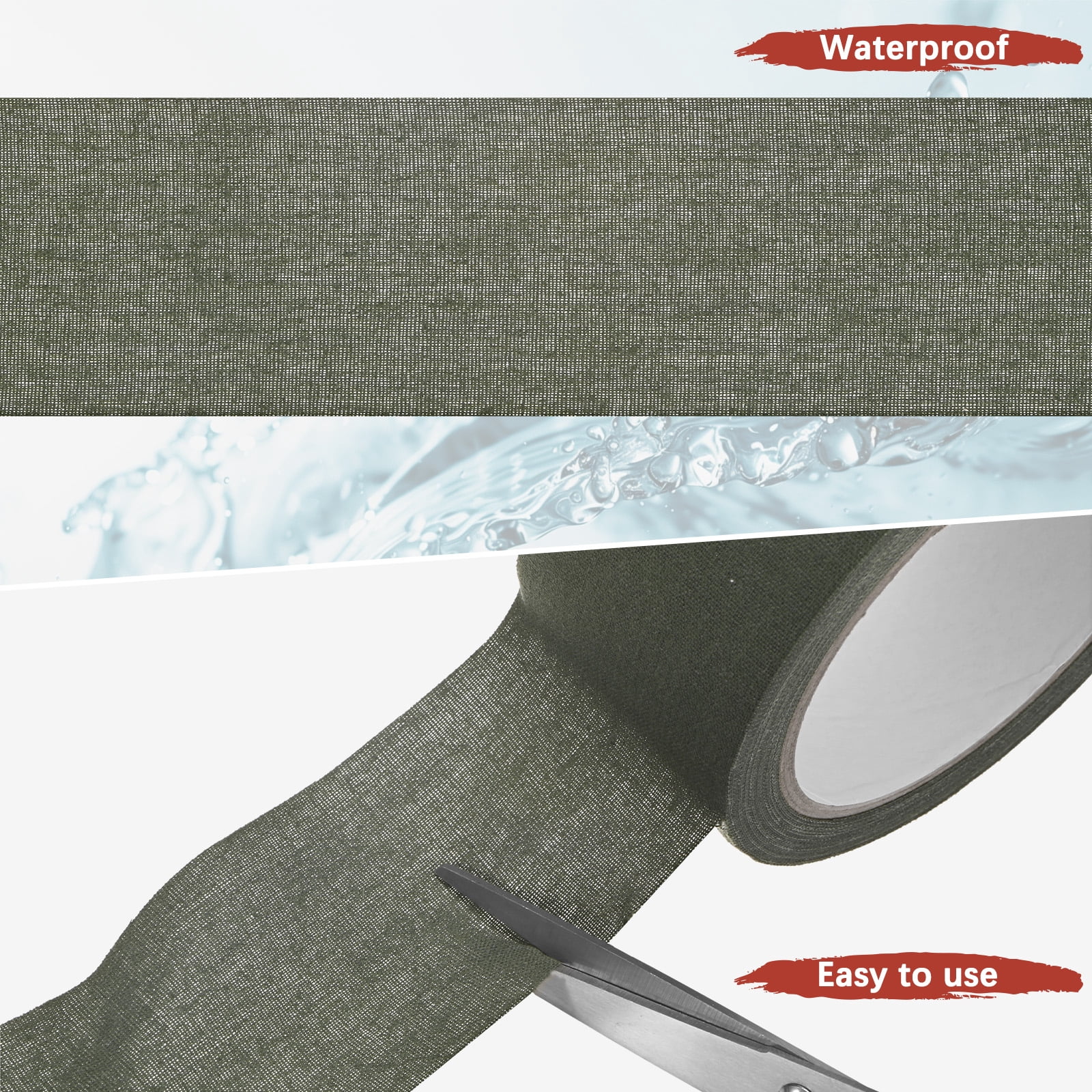 Uxcell 2.0IN x 10.94Yards Camouflage Tape [2PCS] - Self Adhesive Camo Tape for Outdoor Camping & Hunting - [Army Green]