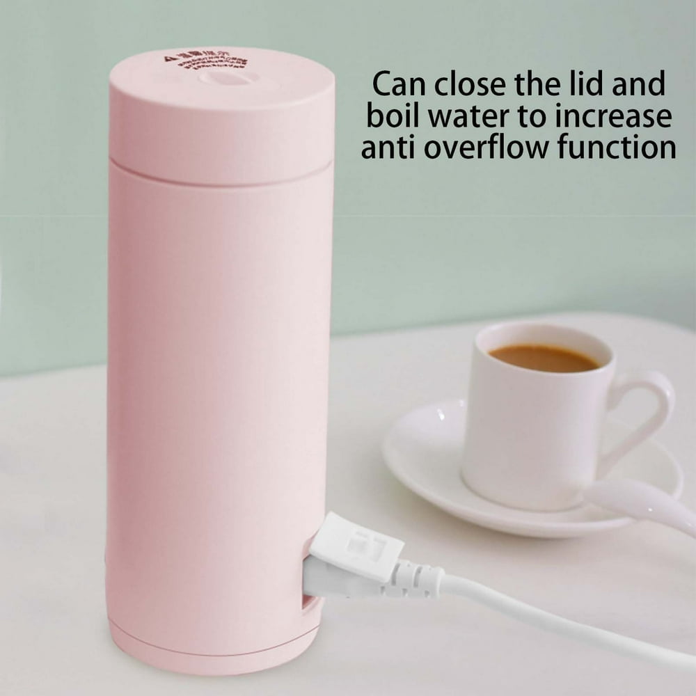 Baweave Portable Electric Kettle for Travel  3-in-1 Mini Car Kettle with Auto Shut-Off  Stainless Steel Water Heater for Tea and Coffee  400ml Capacity White