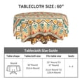 thumbnail image 5 of ZICANCN Round Table Cloths 60 Inch, Bohemian Ethnic Abstract Floral Table Cover Waterproof Washable Outdoor Picnic Tablecloth, 5 of 8