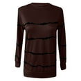 thumbnail image 3 of Oalirro Long Sleeve Tops for Women Round Neck Striped Shirts for Women-L, 3 of 5