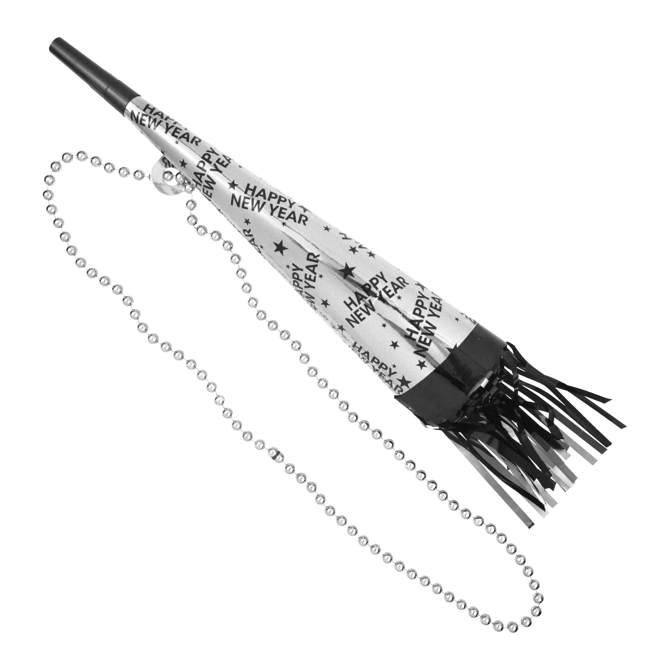 New Year Metallic Silver Beads with Horn, 1 Piece, Festive Decorations, Brand Way to Celebrate Style, Adult