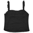thumbnail image 5 of Elegant Lace Camisole Tank Tennis Top for Everyday Resort Wear Women's Sleeveless Bow Detail Blouse Spring Summer Black S, 5 of 7