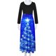 thumbnail image 5 of Vestidos Para Mujer Otoño Árbol de Navidad Estampado Manga Larga Cuello Redondo Vestido Largo Playa Casual Maxi Sundress Odeerbi ODB145567, 5 of 6