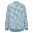 thumbnail image 3 of Juslio Womens Sweaters Pullovers Womens Tops Striped V Neck Long Sleeve Knit Light Blue, 3 of 7