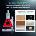 thumbnail image 4 of NOVODESK NANO 6W Laser Engraver, 0.05mm Precision Portable and Handheld Laser Engraving Machine,5000mm/s Engraving Laser Cutter for Wood Metal Leather Ceramics Acylic, 4 of 9