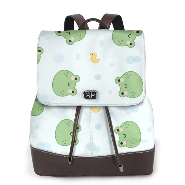 Fotbe Kawaii Frogs Mochila Bolso con Estampado para Mujer, Mochila Antirrobo de Nylon Impermeable, Bolsa Ligera de Hombro