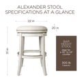thumbnail image 5 of Open Box Maven Lane Alexander Round Swivel Bar Height Stool, White Oak (2 Pack), 5 of 6