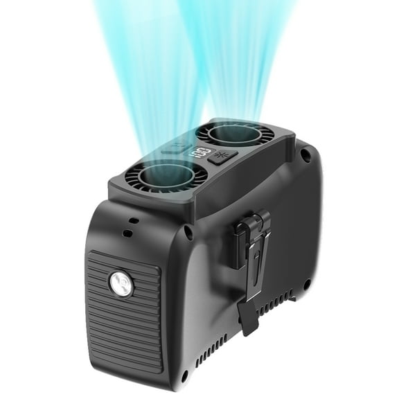 Portable USB Waist Clip Fan ,15000 mAh Wearable Camping Fan，Strong Airflow Personal Necklace Cooling Work Clothes Shirt Clip On Fan