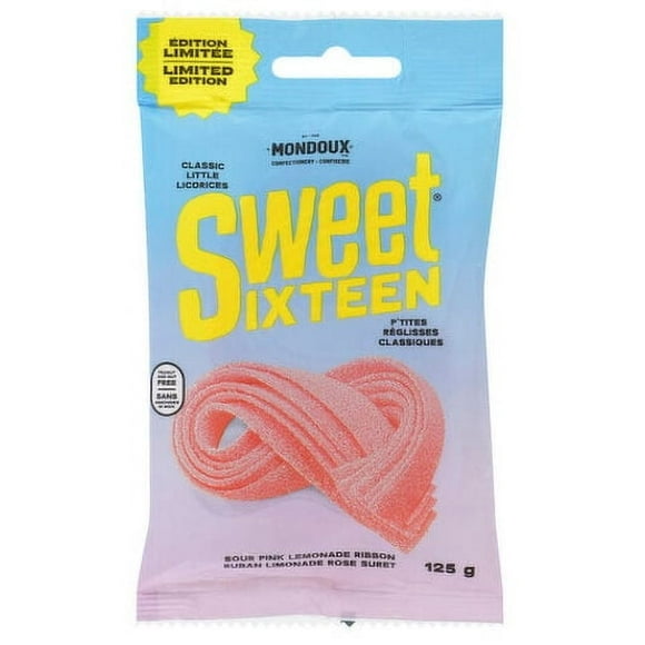 Limited Edition Sweet Sixteen Sour Pink Lemonade Licorice Ribbon 125g