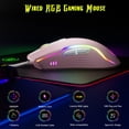 thumbnail image 2 of Memzuoix Gaming Mouse Wired with RGB Light, Computer Mouse Gaming, Adjustable DPI Up to 12800, Ergonomic, 6 Buttons（2Side Buttons）, Full Compatible, USB Wired White Gamer Mouse with Light, 2 of 8