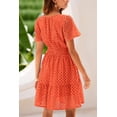 thumbnail image 2 of Vestido PRETTYGARDEN Verano 2025 Escote en V Encaje Naranja XXL, 2 of 8