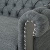 thumbnail image 5 of GDF Studio Batavia Chesterfield Tufted 3 Seater Sofa with Nailhead Trim, Charcoal Fabric and Antique Black, 5 of 8