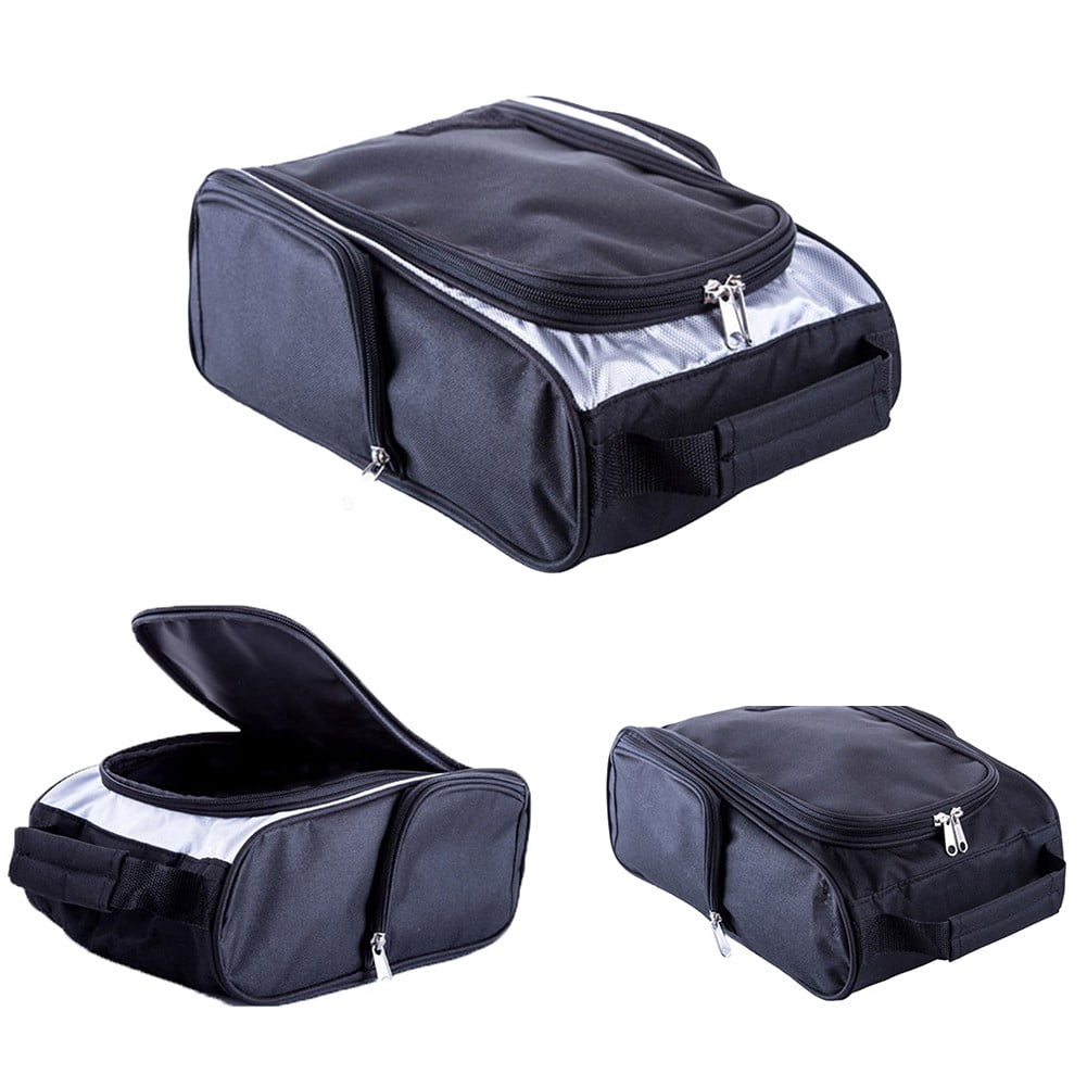 Golf Shoe Bag Portable Dust-Proof Sports Bag with Side Pockets 600D Oxford Cloth Wear-Resistant Case