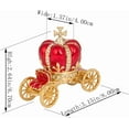 thumbnail image 4 of ABCISI Hand Painted Enameled Cinderella Pumpkin Carriage Decorative Hinged Jewelry Trinket Box, Unique Gift for Family, Jewelry Chests, Wedding, Valentine Day, Mother's Day Gifts (Red), 4 of 13
