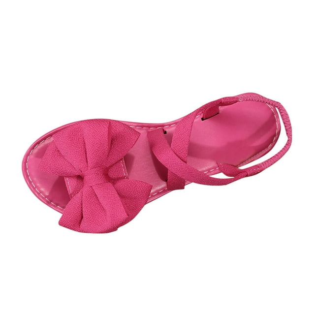 Sandales à Bout Ouvert pour Femmes, Détail Nœud, Talon Bas, Bride Réglable, Matériau Doux, Style Décontracté d'Été