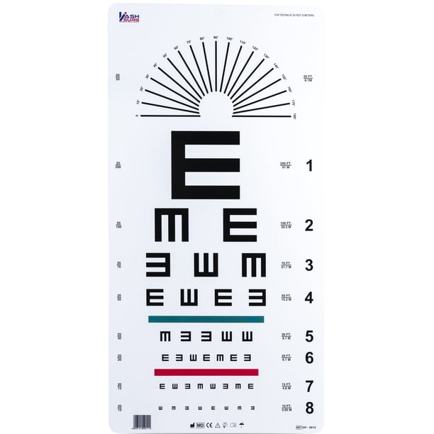 Tumbling “E” with Red Green Bar Visual Acuity Test 6m / 20ft - Walmart.com