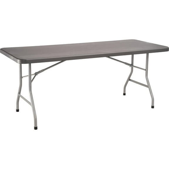 NPS BT3000 30x72" Modern Plastic Heavy Duty Folding Table in Charcoal Slate