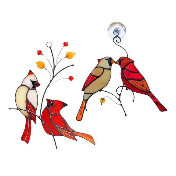 2 of metal Figurine decor Hanging Art Cardinal Scultpure