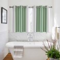 thumbnail image 3 of Sage Green Grey Stripe Kitchen Curtains Short 45 Inch Length, Farmhouse Simple Striped Grommet Top Bedroom Living Room Curtains, Light Filtering Cafe Curtain Drapes 2 Panels Set 84''x45'', 3 of 9