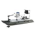 thumbnail image 1 of AQUOS 11.5ft Inflatable Pontoon Boat with Haswing 12V 55LBS Bow Mount Trolling Motor, 1 of 9