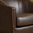 thumbnail image 3 of GDF Studio Hawthorne Contemporary Club Chair with Nailhead Trim, Brown Bonded Leather and Dark Brown, 3 of 5
