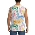 thumbnail image 4 of Gaeub Zebra Colourful Men's Sleeveless Muscle Shirts Workout Tank Tops, Odor Protection and Comfortable - Large, 4 of 8
